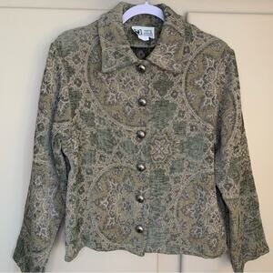 Vintage Every Stitch Counts grandma core tapestry blazer jacket size women’s S/M